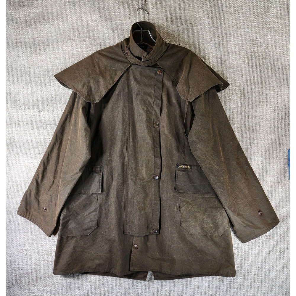 Driza-Bone Australian Short Riding Coat Mens XS Brown Waxed Canvas Oilskin